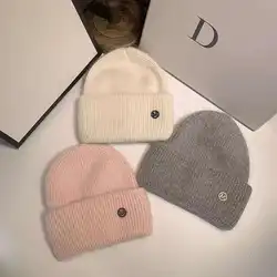 Hot Sale Real Rabbit Fur Winter Hat Women's Fashion Design Warm Beanie Women's Solid Color Adult Headgear Hats for Women