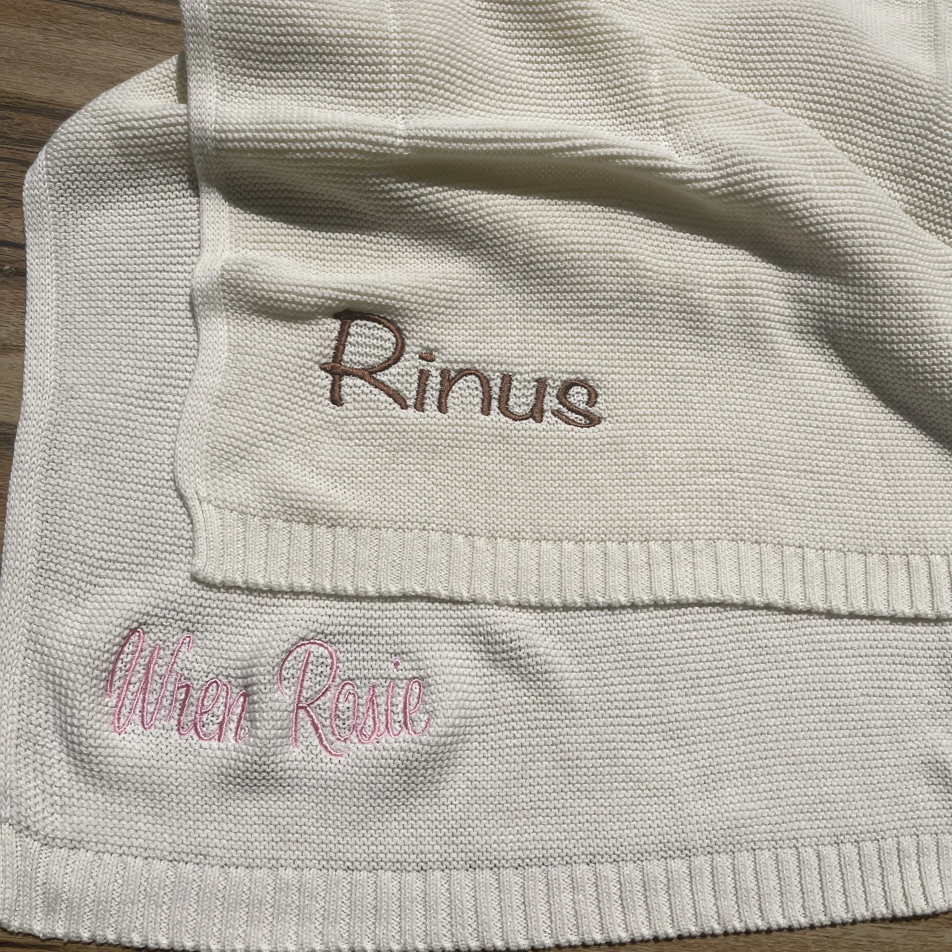 

Name Customized Baby Knitted Blanket Newborn Wraps Personalized Name Skin-friendly Warm Baby Blankets100x80cm