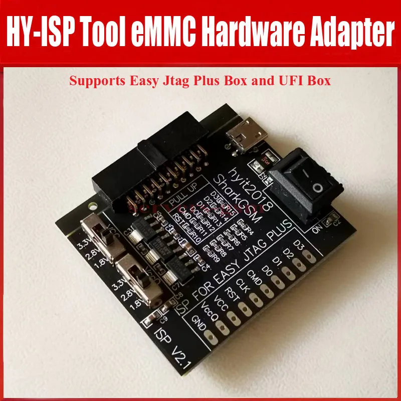 HY-ISP-EMMC 플라잉 라인 어댑터 도구, 소형 보드, 간편한 JTAG UFI 박스 지원, 온라인 문제 해결, (색상 랜덤 배송)