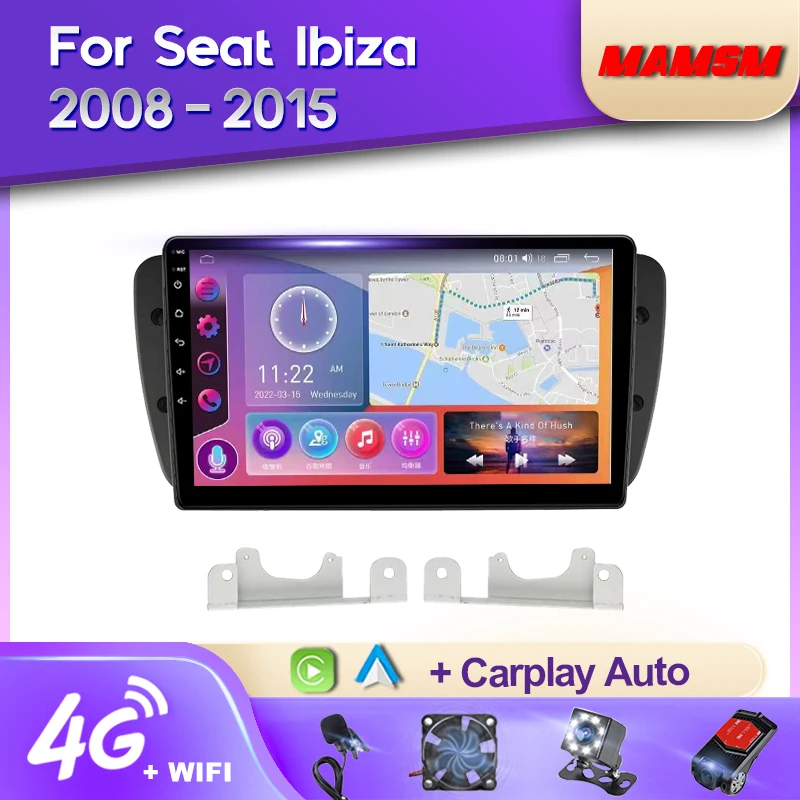 

Автомобильный радиоприемник MAMSM 2K QLED Android 12 для Seat Ibiza 2008 - 2015 мультимедийный видеоплеер навигация 4G GPS Автомагнитола Carplay стерео