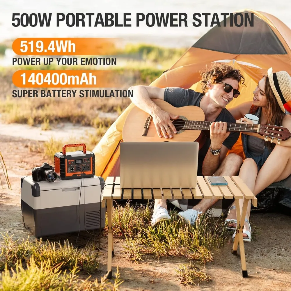 Portable Power Station 500, 110V/500W Solar Generator(Surge 1000W), 519.4Wh Backup Lithium Battery for Outdoor Home 2