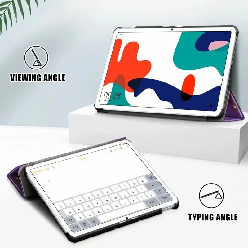 Slim PU Leather Tablet Case Cover with Screen Protector and Stylus Pen