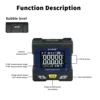 SHAHE Digital Angle Gauge Protractor Inclinometer With Flip Up Display Bubble Level Box Measures 4*90 and 2*180 Degree Ranges 2