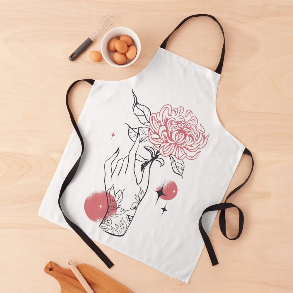 

Tattoo hand and flower Apron Kitchen Aprons Kitchen Front