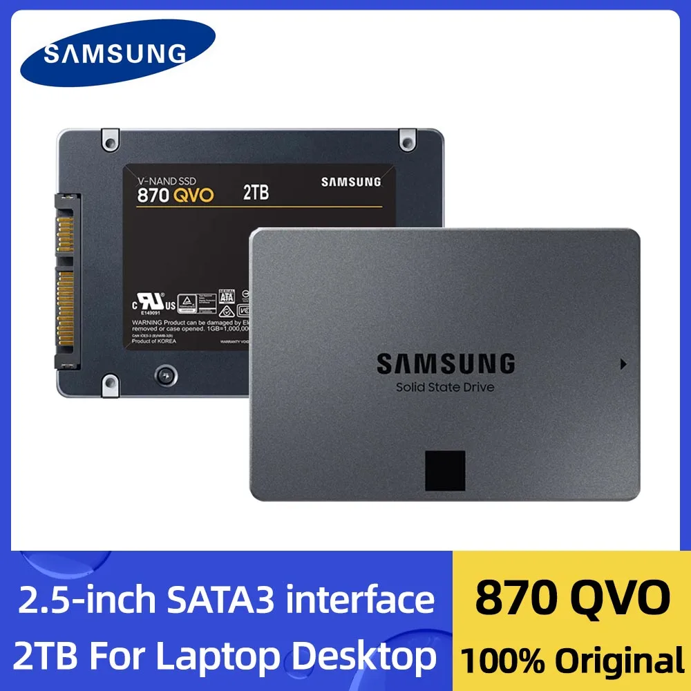 

Original SAMSUNG SSD 870 QVO 2TB 2.5" SATA III 560MBs High Performance Solid State Drive HDD for Laptop Desktop PC