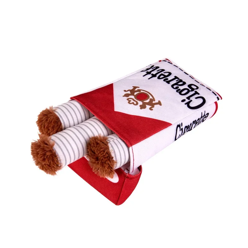 Pets Dogs Accessories Creative Cigarette Interactive Fun Plush Chewable Cigarette Case Good Gift Grinding Teeth Squeak Dog Toys 6