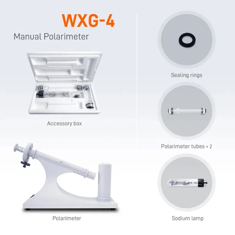 WXG-4 High Quality Portable Laboratory Manual Disc Optical Rotation Polarimeter With Sodium Lamp