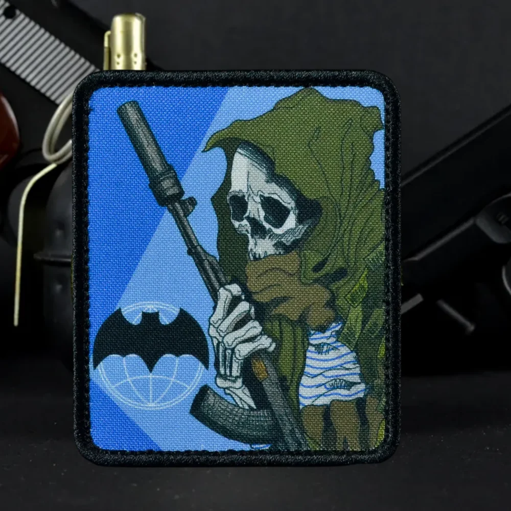 Tactical Patch Skull Riot Morale Badge Hook&Loop Patch Military Spawn Corps Skeleton Combat Armband Tactical Joker Print Patch Backpack Sticker tactical patch