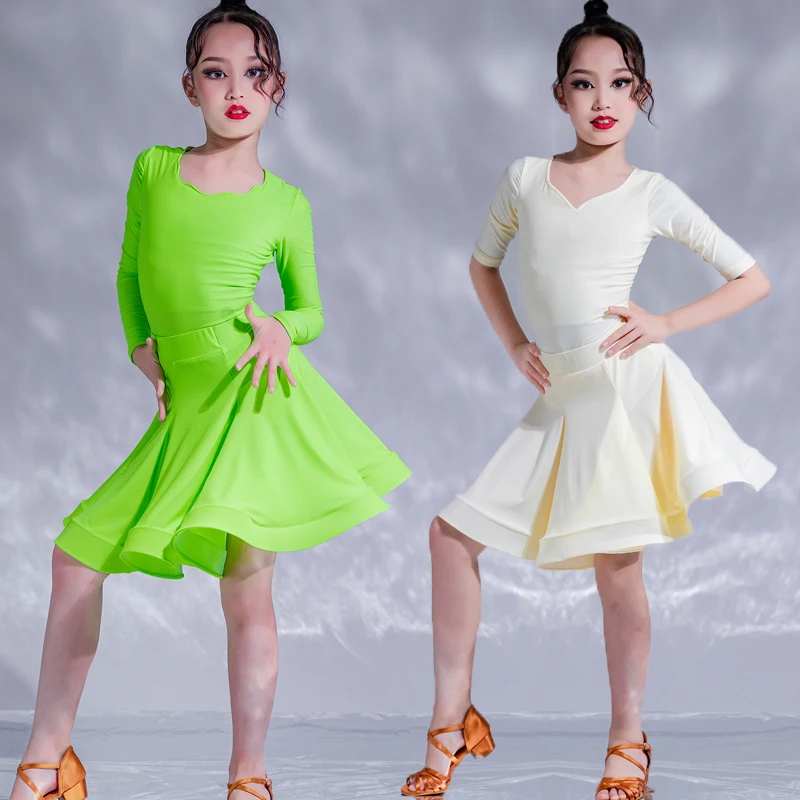 

New National Standard Ballroom Dance Competition Dress For Girls Professional Latin Dancing Dress Stage Practice Costume SL8681