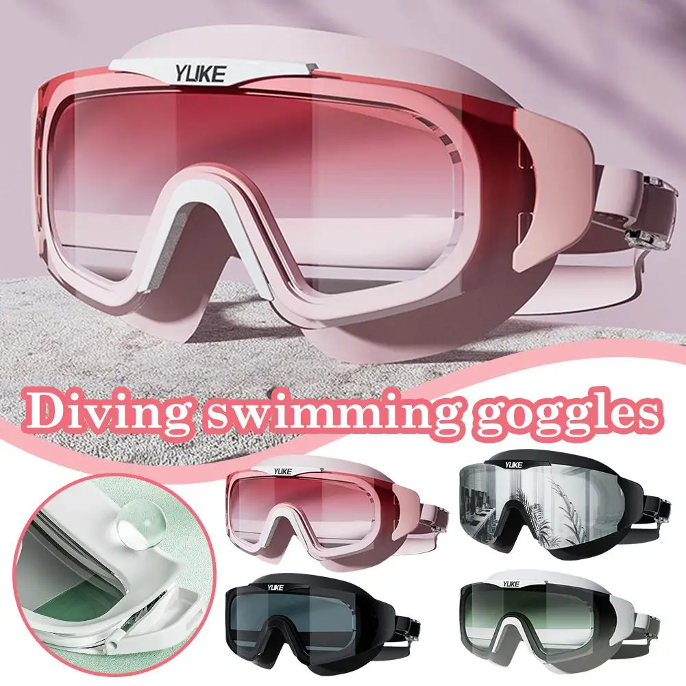 Electroplating Gradient Design Swimming Goggles Waterproof Professional Diving Goggles Anti-fog High-definition And Large F R7W3 3