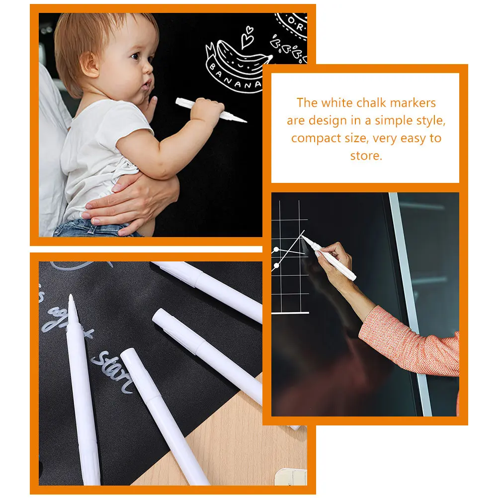 10Pcs 사용하기 쉬운 지울 수있는 흰색 분필 마커 칠판 유리 거울 창 벽 그리기 쓰기 학교 사무실 액세서리
