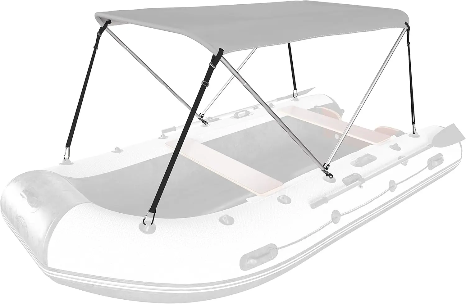 Foldable Bimini Top Boat Cover Canopy Cover 2Bow Bimini Top(63" L 39&lsquo;&rsquo;-55&lsquo;&rsquo; W 43.3" H) Suitable for Boats of 3.2-4.5 FT