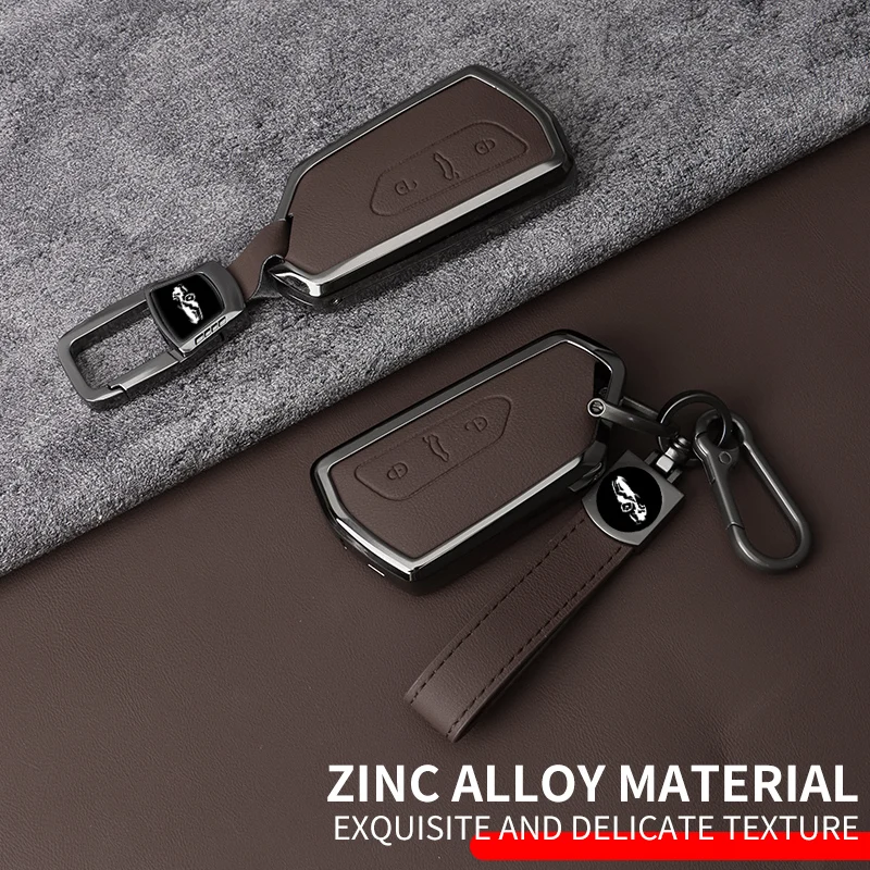 Metall Leder Auto Schlüssel etui Abdeckung für VW Volkswagen Golf 8 mk8 id.3 id.4 Cupra Skoda Octavia A8 Sitz Leon MK4 Formentor Tarraco