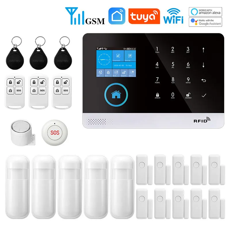 KERUI Protection de sécurité W202 Kit de système d'alarme WIFI GSM