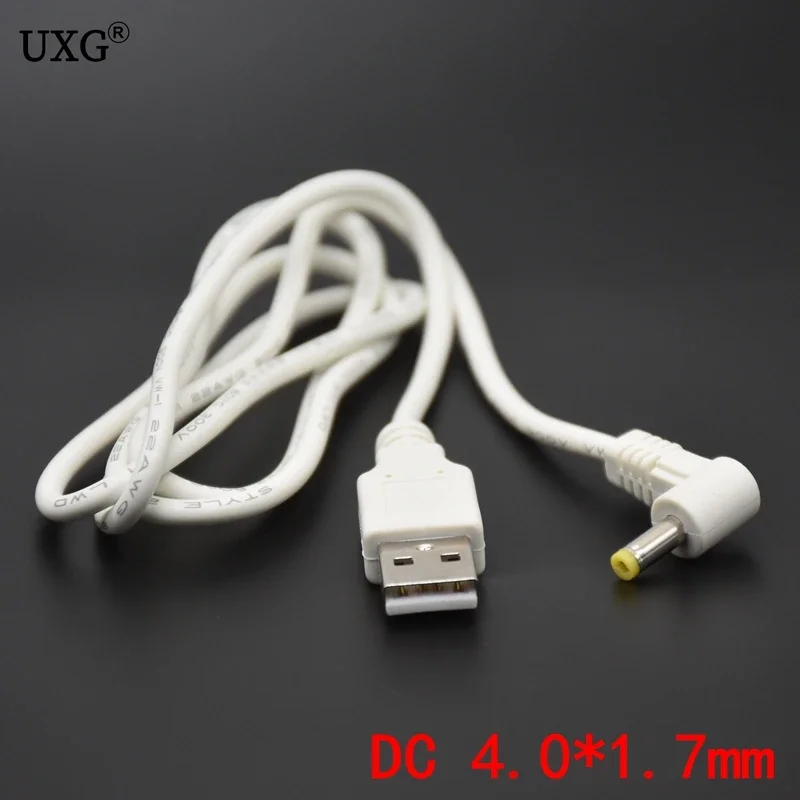 DC Power Plug USB Convert To 4.0*1.7mm/DC 4.0x1.7 White Black L Shape Right Angle Jack With Cord Connector Cable