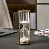 5-60 Minutes Retro Metal Hourglass Glass Sand Clock European Vintage Living Room Decor Timer Gift Office Study Ornament 2024 New 2