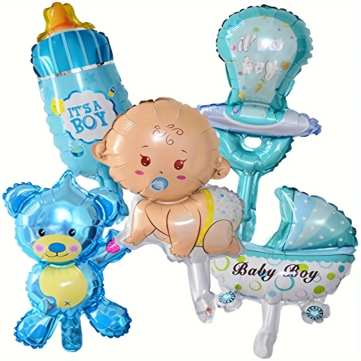 5 stücke Junge und Mädchen Baby Schnuller Baby Vollmond Geburtstag Aluminium Film Luftballons Baby Shower Party Decora Feier Liefert