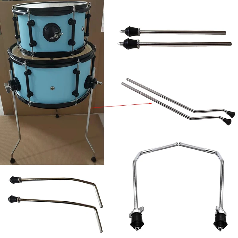 2 Pezzi Floor Tom Legs Tom Feet Drum Set Accessorio Parti Del Tamburo Argento
