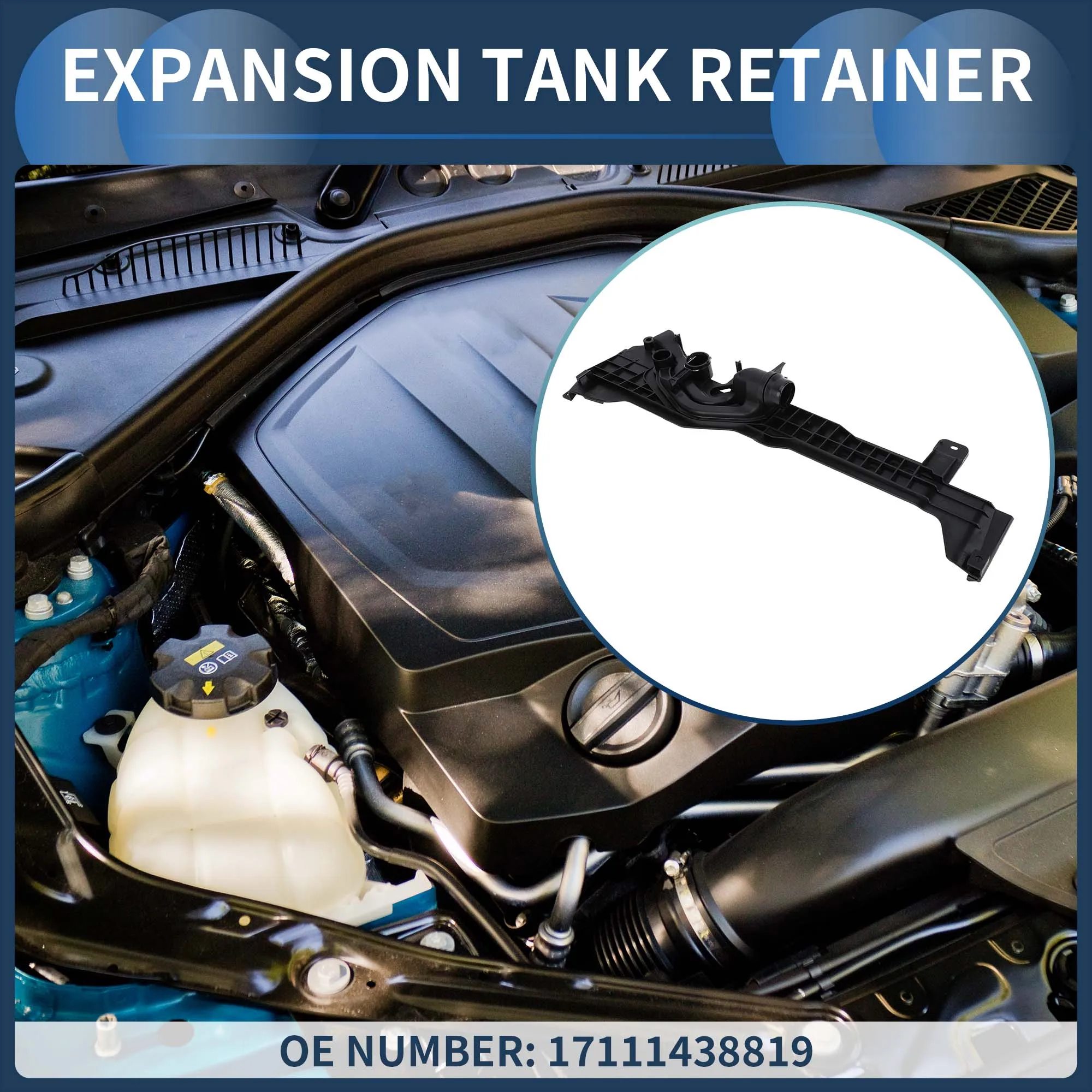 UXCELL 자동 변속기 라디에이터 냉각수 탱크 장착 플레이트, BMW X5 E53 3.0i 3.0L 블랙용 리저버 브래킷 No.17111438819