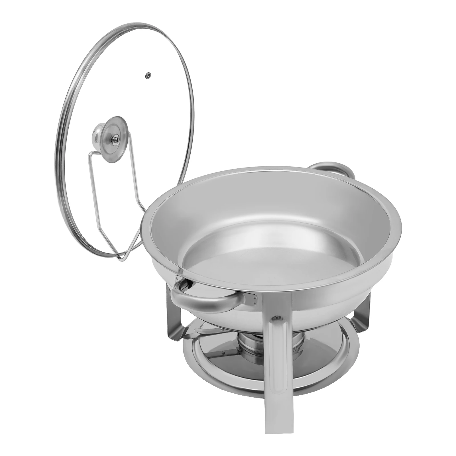 5L Edelstahlfarbener kreisförmiger Speiseherd, runde Chafers- und Buffetwärmer-Sets aus Edelstahl für Restaurants, Cafeterias – Detail 13