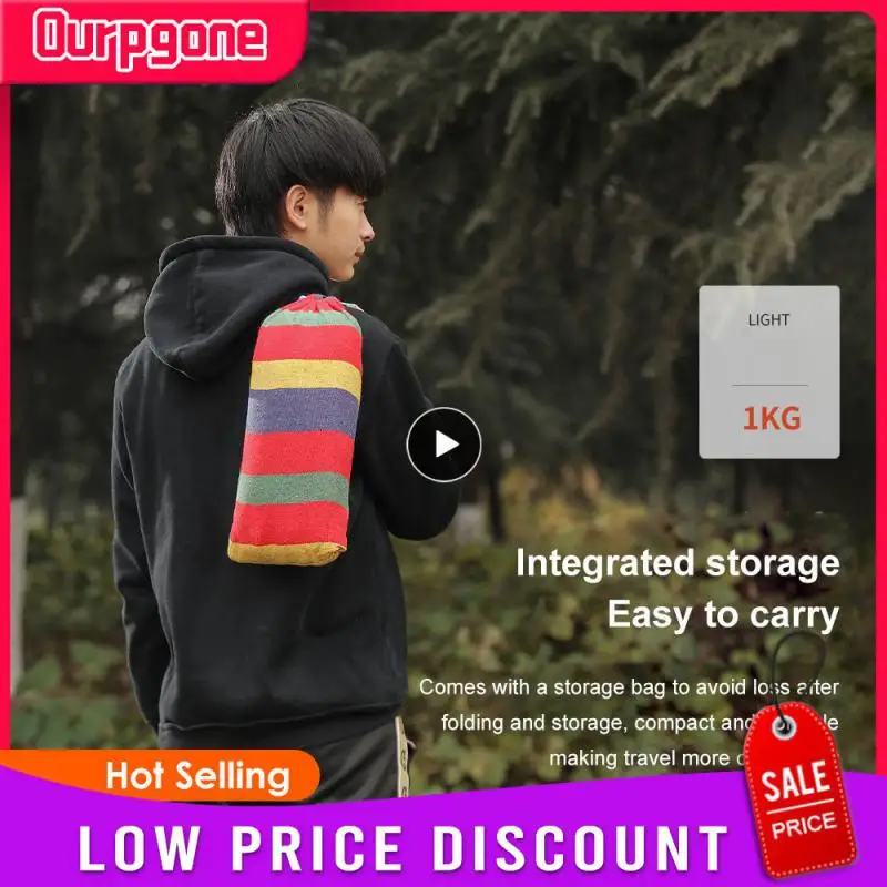 

Универсальный двойной гамак, подвесная койка из холщовой ткани, для отдыха на открытом воздухе, из толстой холщовой ткани, с подставкой