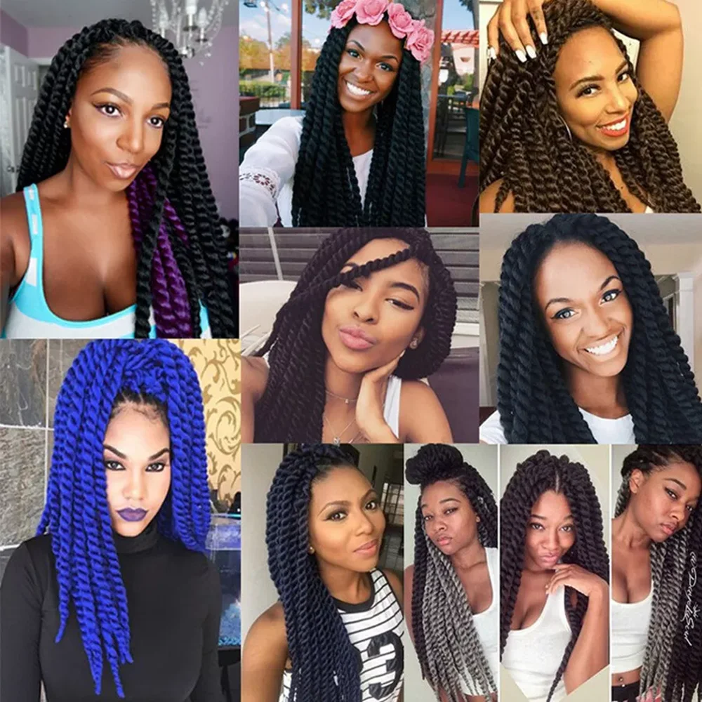 Senegalese Twist Hair Jumbo Twist Braids Crochet Briads 22 inch 120g Ombre Synthetic Crochet Hair Braiding Hair For Black Women