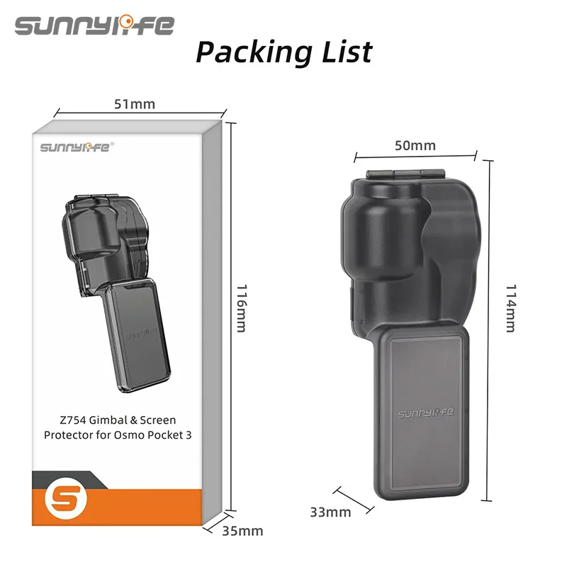 Sunnylife Plastic Lens Protective Cover For DJI Osmo Pocket 3 Camera Screen Lens Cap Scratch-resistant Shell Camera Accessories 5