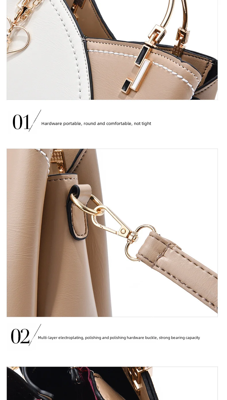 Trendy High-end Feel Women's Shoulder Bag 2021 New Color Blocking Large Capacity Fashionable Single Shoulder