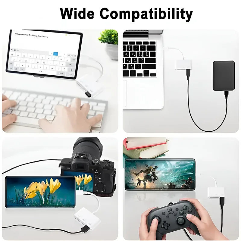 OTG 3 في 1 USB C محول SD TF قارئ بطاقات الذاكرة وم...