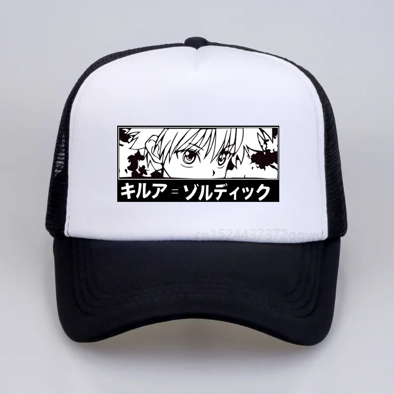 

Hunter X Hunter Killua Eyes Baseball cap female Japanese anime hat fun cartoon print Dad hat Harajuku summer Mesh snapback hats