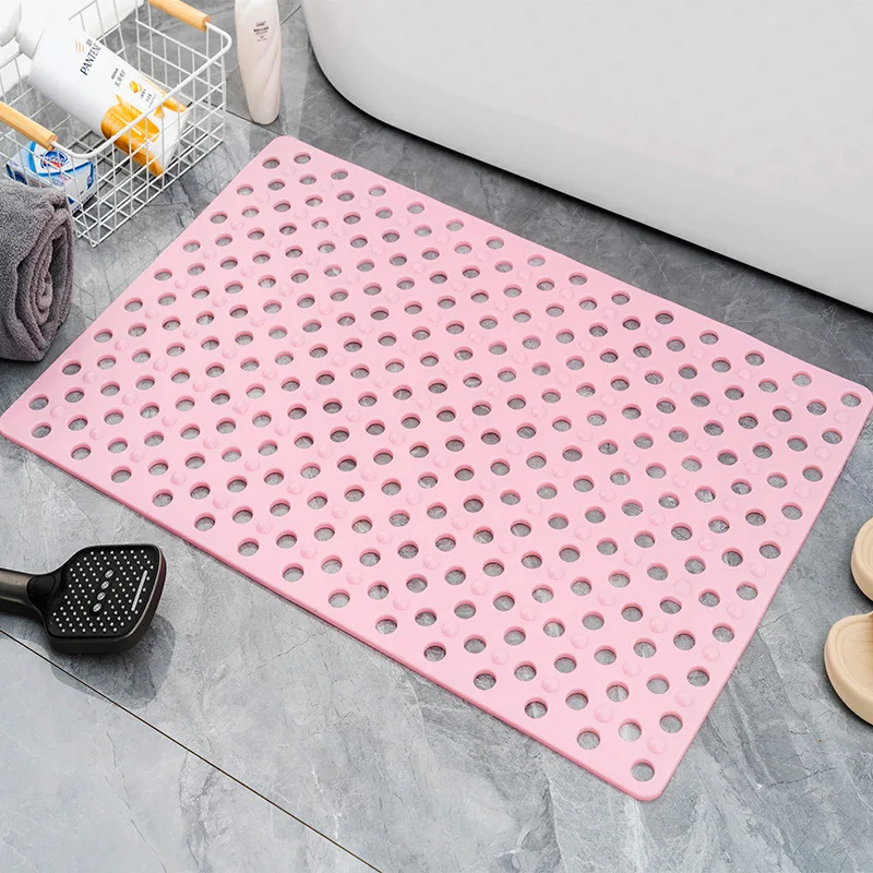 Non-Slip Square Bathroom Mat with Suction Cup and Fast Drainage Design for Shower Massage Experience