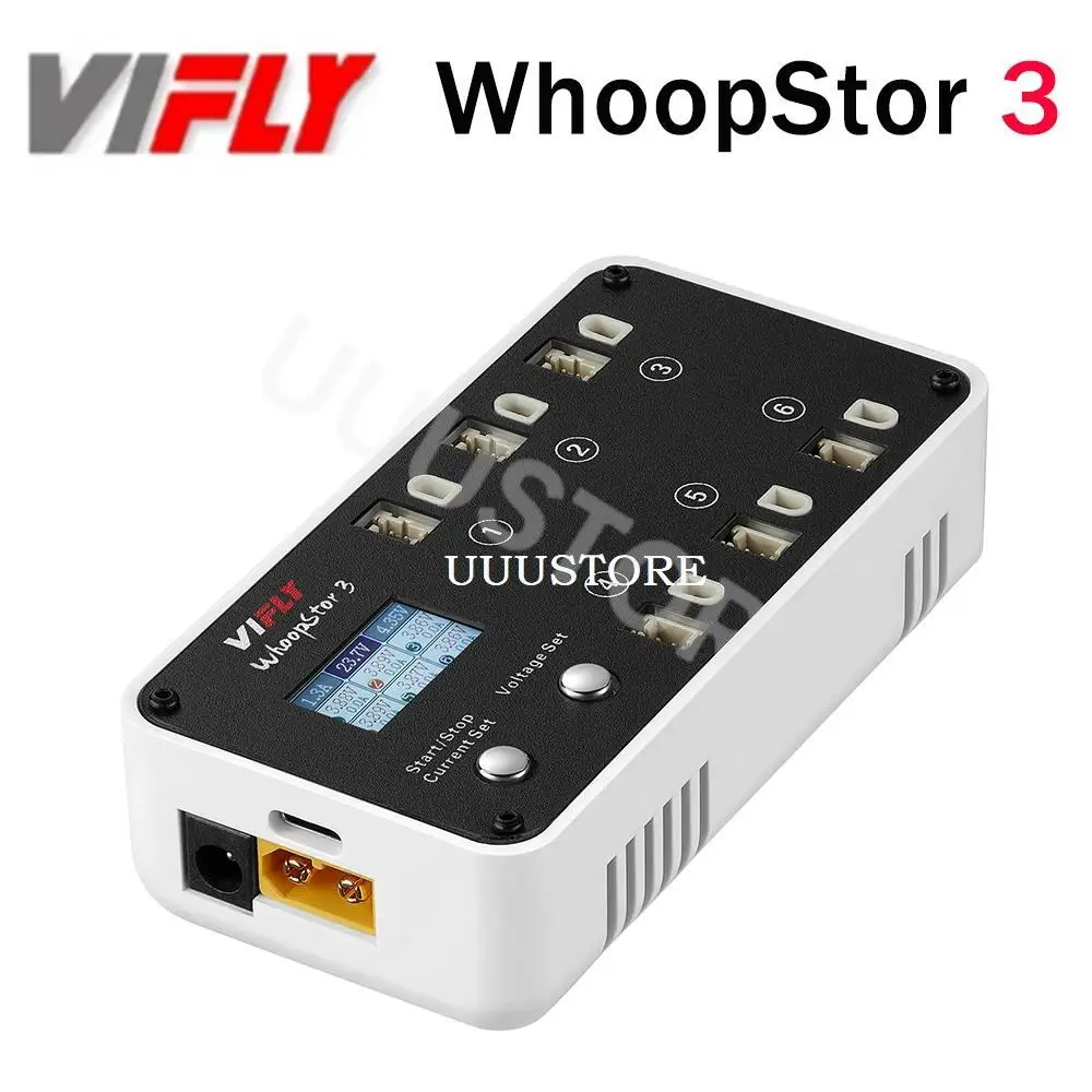 

Новое зарядное устройство VIFLY WhoopStor для аккумуляторов 3 V3, 6 портов, 1S LIPO LiHV, разрядное зарядное устройство с ЖК-дисплеем, стандартное зарядное устройство постоянного тока TX60 для FPV дрона BT2.0 PH2.0