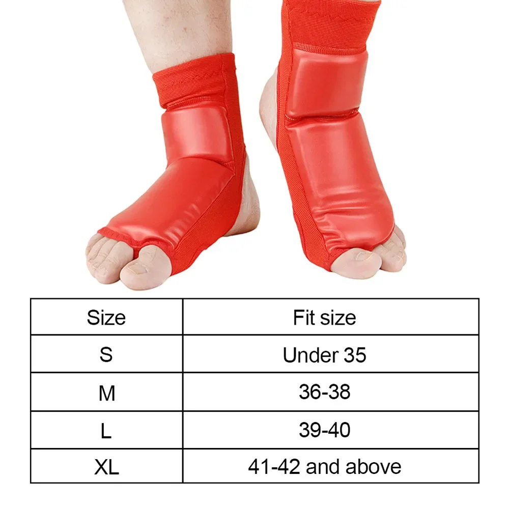 Boxing Foot Guards 1Pair Boxing Foot Insteps Guards Feet Protector MMA Muay Thai Wearproof PU Sanda Footpads Portable Instep Brace Taekwondo
