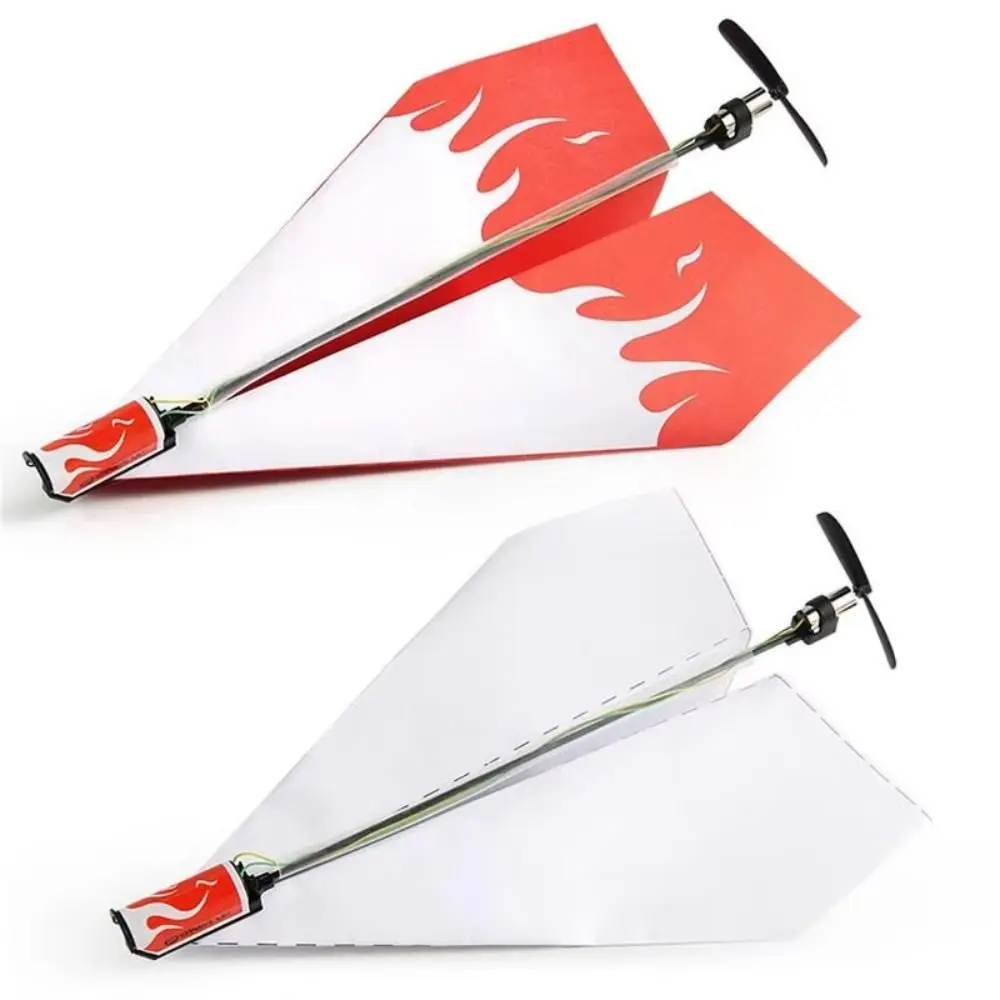 Hand Throwing Airplane Electric Model Motor Power Flying Toys Folding Paper Plane Develop Cognition DIY Plane Paper Airplane Toy