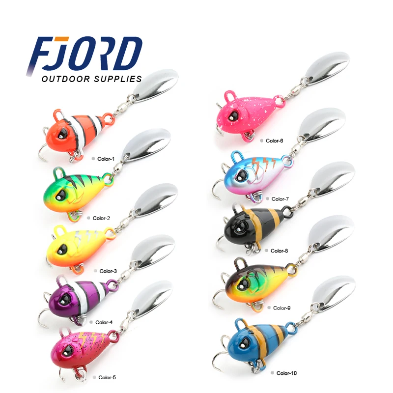 FJORD Tail Spinning 7g 10.5g 14g 21g Balance Rotating Metal Jig VIB Vibration Bait Spinner Spoon New Fishing Tackle Sinking Lure 6