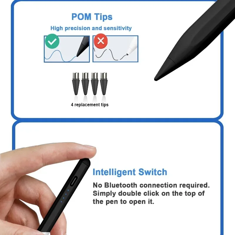 Magnetic Stylus Pens For Samsung Galaxy Tab A9 A9+ S9FE FE+ S9+S8+S7+S7FE S6lite A7 A8 A7lite Rechargeable Tilt Sensitivity Pen stylus pen touch pen writing pen