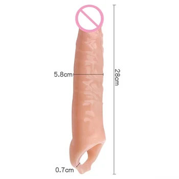 Reusable Penis Sleeve Big Penis Extender Condom Cock Extension Dick Enlargemen Sex Toys For Men Enlargement Time Delay 4
