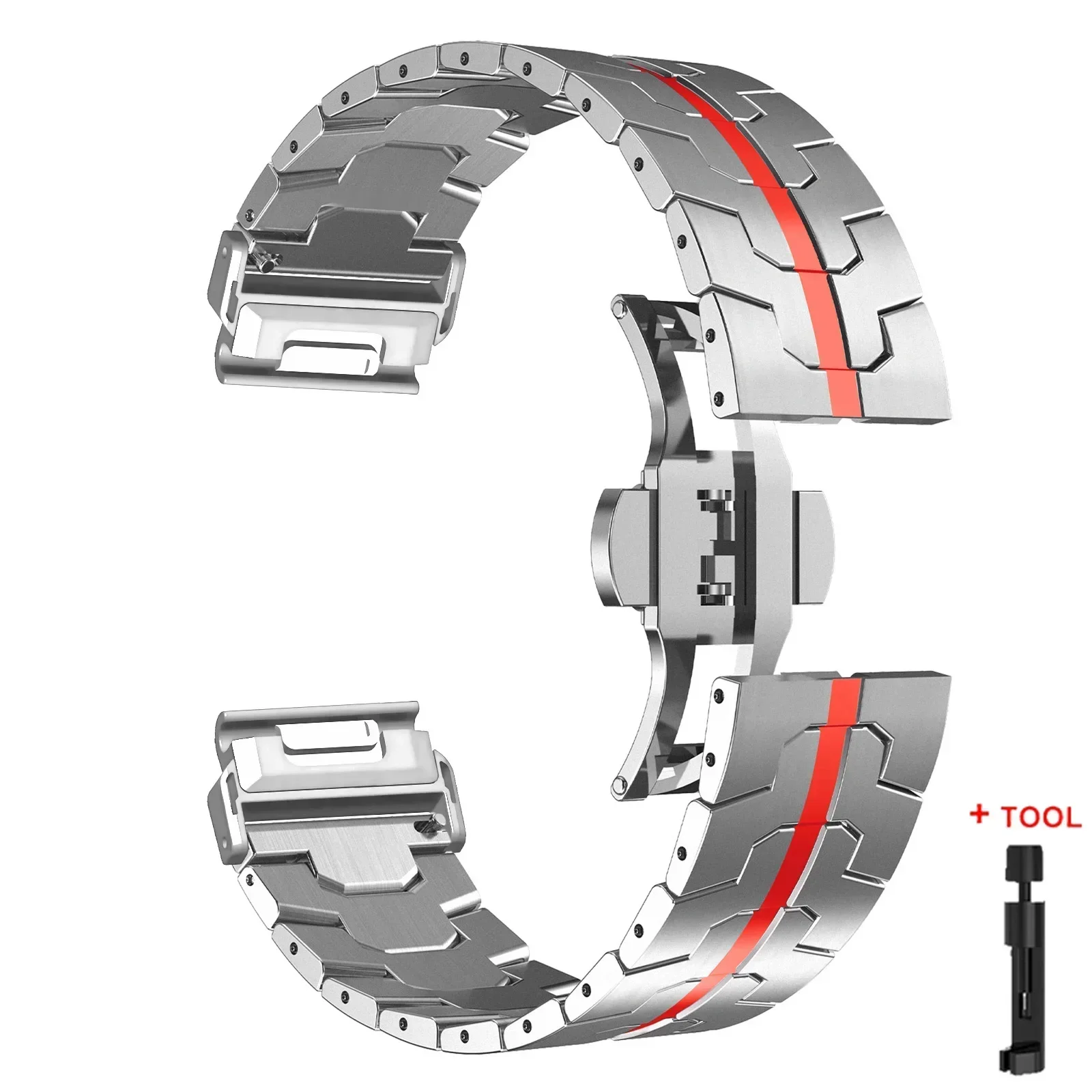 Premium Titanium Color Stainless Steel Quick Fit Watch Strap