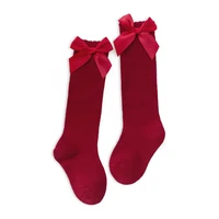 Baby Socks Newborn Girls Striped High Princess Bow Socks Kids Boy Children Stockings Cotton Non-slip Socks Infant Stuff Clothes 5
