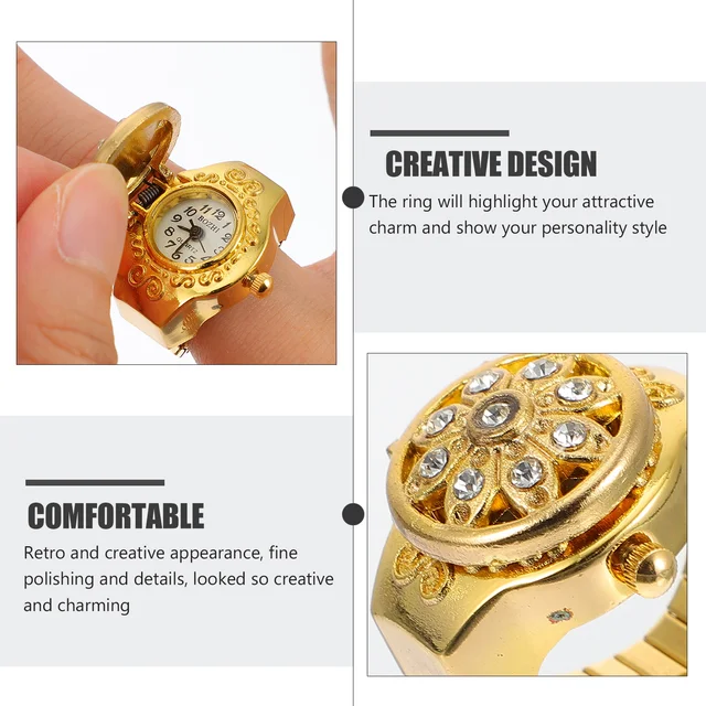 2 Db Gyémánt Gyűrű Figyelje A Divatlányok Női Sport Órákat Alkalmi Digitális Állítható Dekoratív Elegáns - Image 3