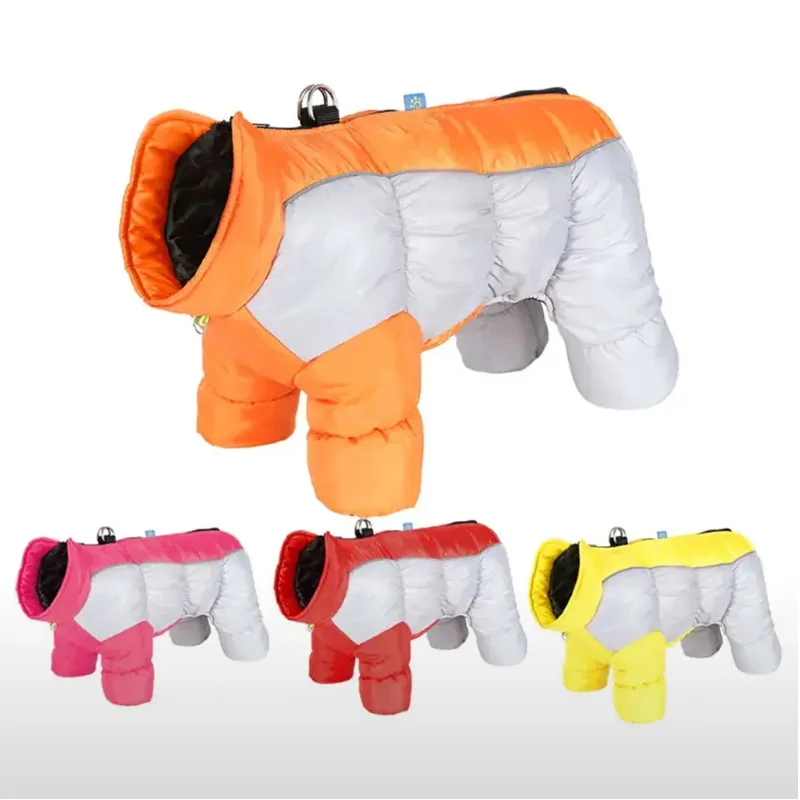 Winter Pet Clothes Warm Big Dog Jackets Reflective Waterproof Dog Jumpsuit for Small Medium Large Dogs Clothes