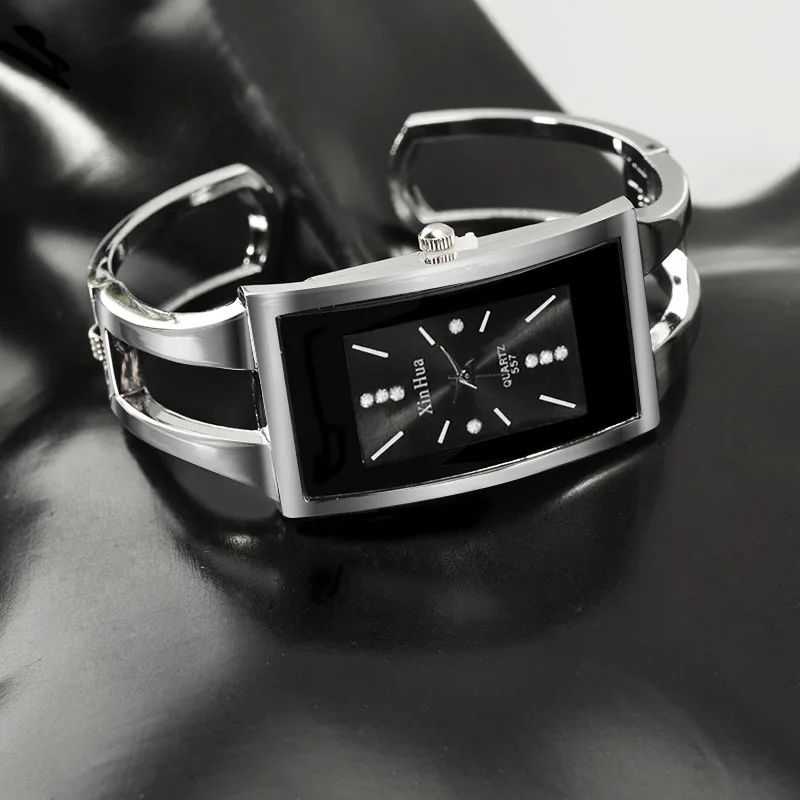 Women Bracelet Watch Exquisite Quartz Wristwatch Crystal Fashion Silver Elegant Clock Stainless Steel Mujer Bangle Relojes - 6