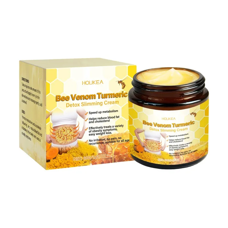 Bee Venom Turmeric Detox Slimming Cream Fat Burning Shrinking Weight Loss Anti-Cellulite Promote Metabolism Massage Cream slimming cream gel body cream