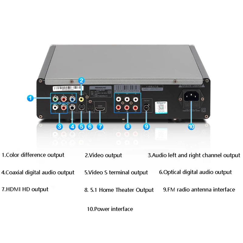 Home DVD/CD Player HD DVD/EVD Player Dolby 5.1 Channel USB Direct Reading Audio Video Digital Fiber Coaxial portable cd player