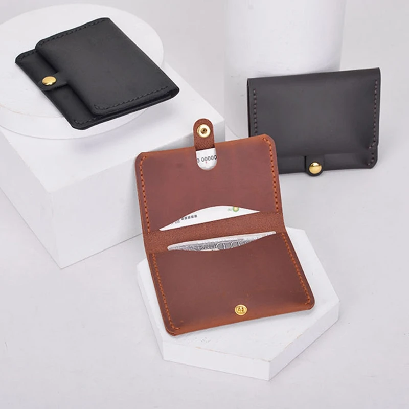 Men Wallet Retro Handmade Leather Credit Card Holder Small Coin Purse Money Bag Craft Tool Making Accessories