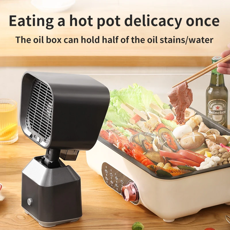 Portable mini range hood, small exhaust fan, outdoor camping hot pot and barbecue divine tool, desktop range hood for BBQ 3