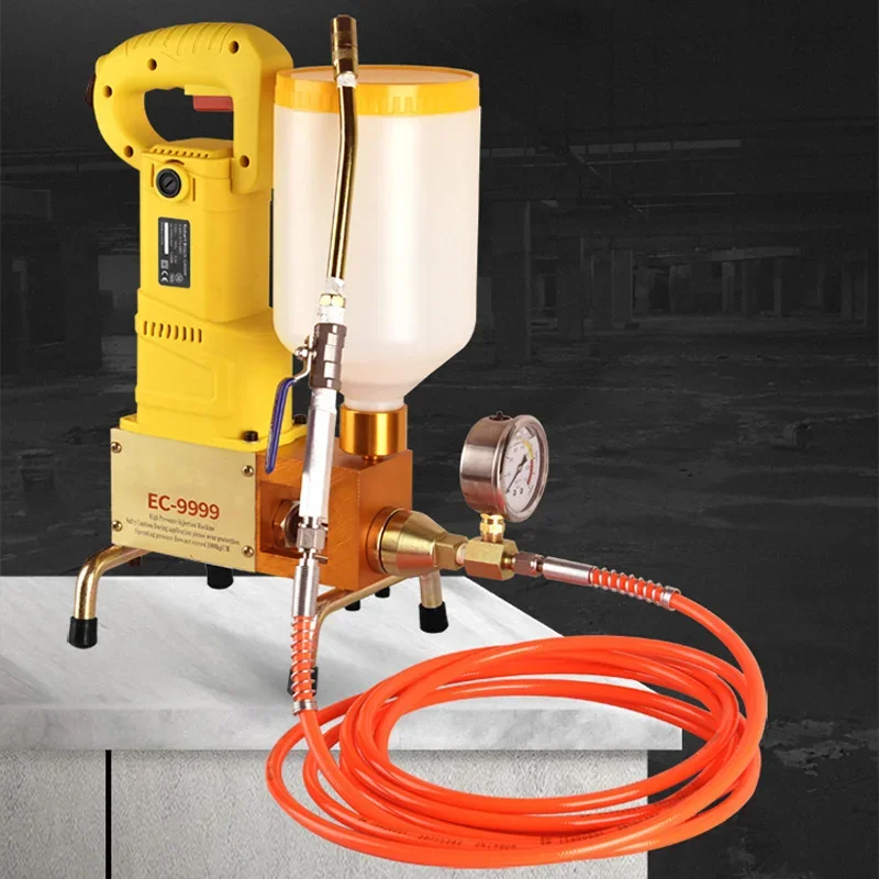 High Pressure Waterproof Grouting Machine 910W/1100W Injection Pump Epoxy/Polyurethane Foam Grouting Liquid Leakage Tool