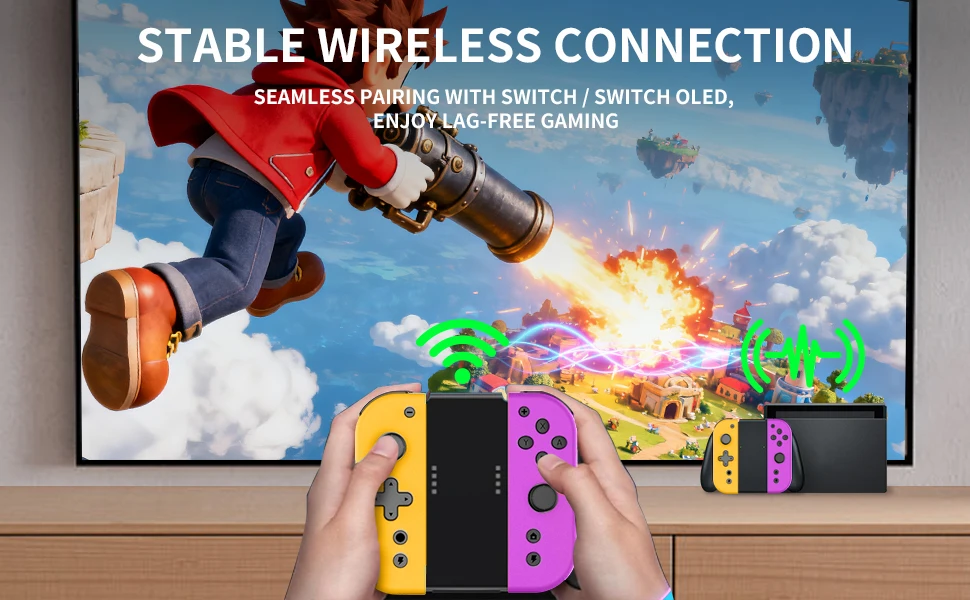 Controle Joy-Cons sem fio L/R para Nintendo Switch 1/OLED/Lite - Controle sem fio com vibração dupla e função de ativação._voghion.com