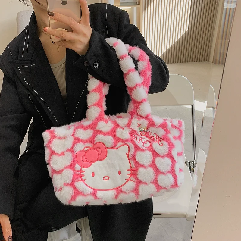 

Ktcat плюшевая Корейская версия милая сумка hello kitty на одно плечо рюкзак 2023 новый тренд jk kitty Сумка тоут