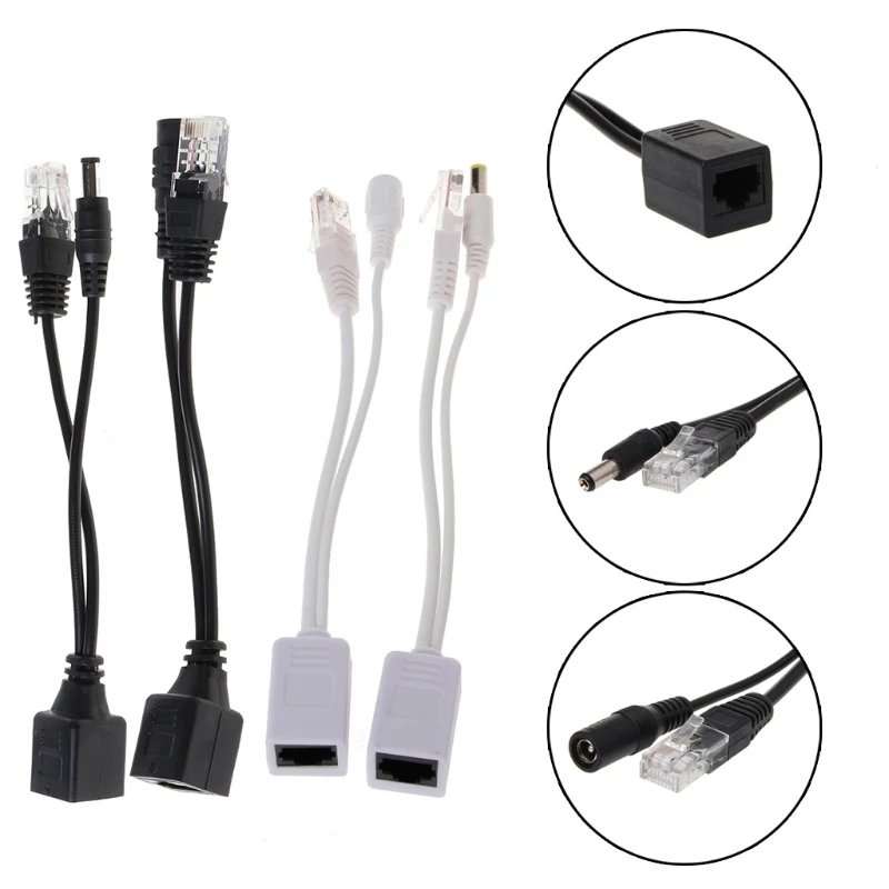 RJ45 Injector POE Splitter Adapter Cable  Passive Power Over Ethernet 12-48V